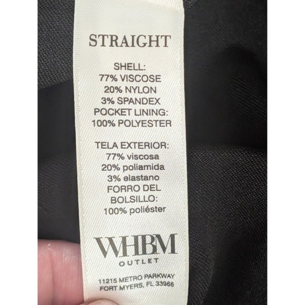 NWT White House Black Market Women 's Pull On Straight Leg Capri Pants Black 6 - Picture 7 of 8